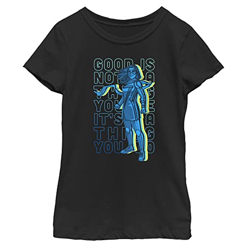 T-shirt Marvel Ms Good Stack fille noir XL en coton confortable pour enfant