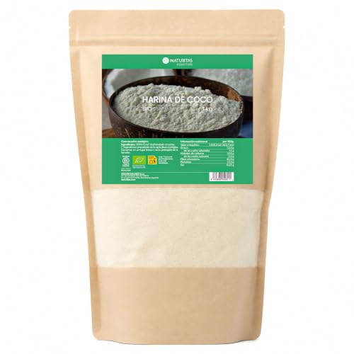 Harina de coco Bio | 1 kg | Naturitas Essentials | Rica en fibra apta keto | 100% Coco* deshidratado en polvo | Harinas