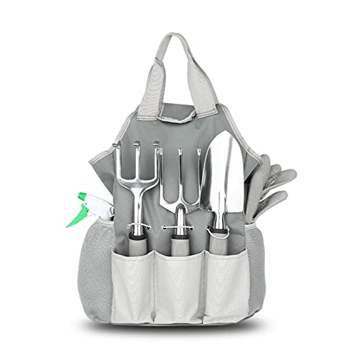 Juego de Herramientas de jardinería Juego de Herramientas de jardín Kit de Inicio de Herramientas manuales de Acero de aleación de Aluminio de 9 Piezas con Bolsa de jardín Juego de