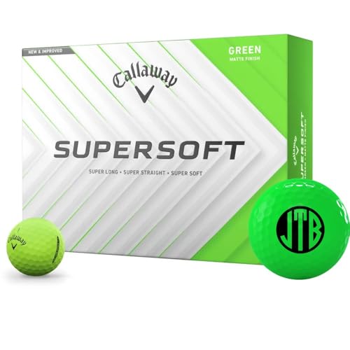 Callaway Golf Supersoft Matte Green Monogrammed Golf Balls - 2025 Model