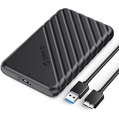 ORICO 2.5 inch External Hard Drive Enclosure USB 3.0 to SATA III for 7mm and 9.5mm SATA HDD SSD Tool Free [UASP Supported] Black (25PW1-U3) Cover
