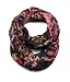 Scarfand's Romantic Rose Print Lightweight Infinity Scarf (Rose Black)