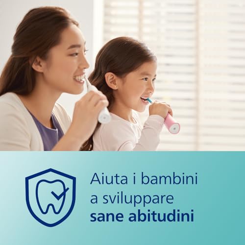 Philips Sonicare For Kids HX6352/42 Spazzolino Elettrico Sonico per Bambini, Connesso all'App, Rosa - Immagine 4
