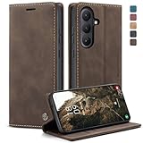 KZB Handyhülle für Samsung Galaxy S26 5G Hülle Premium Leder Klappbar Tasche Flip Hülle Magnet Kartenfach Standfunktion Klapphülle Schutzhülle für Samsung Galaxy S26 6,3'' - Kaffee