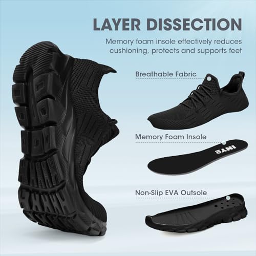 INYO Women's Tennis, Running Shoes - White, US Women's Size, Mesh Upper, Flat Heel, Lace-Up Closure, Round Toe, Casual Style, Athletic Shoe, Moderate Cushioning4