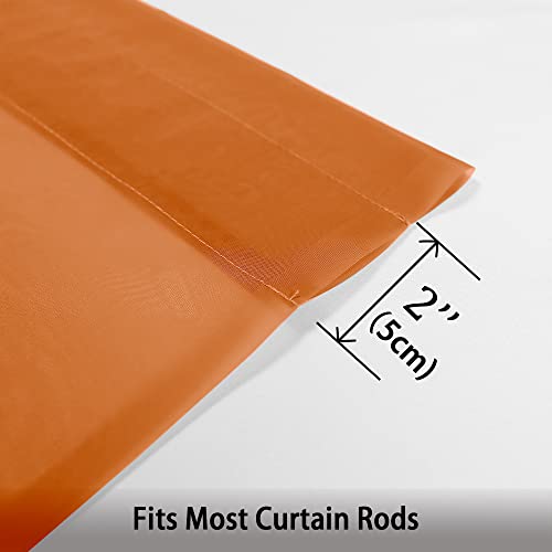Image of OWENIE Orange Sheer Curtains 96 Inch Length, Elegant Sheer Curtains for Bedroom, Window Voile Sheer Curtain Panels /Drapes /Treatment for Living Room, 2Pcs, Each 42 inch W x 96 inch L
