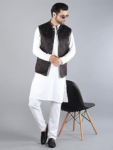Image of Uri and MacKenzie Men's Silk Blend Kurta Pajama with Designer Ethnic Nehru Jacket /Modi Jacket