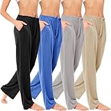 Sexy Basics Women's Lounge Pants | Semi Sheer Soft & Flowy Long Bottoms | Drawstring & Pockets| Multi Packs & Colors