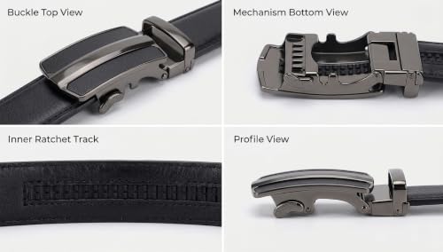 Image of WildHorn Men's Genuine Leather Belt for Men| Premium Auto-Lock Buckle | Adjustable up to 48 inch | Formal & Casual Wear | Micro-Adjust Fit | Stylish Gift Box Included