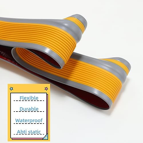 Trimold Vinyl-Anti-Rutsch-Treppenkante, selbstklebende, rutschfeste Treppenstufe, flexible Gummistufen, Kantenschutz-Formleiste für den Außen- und Innenbereich (5m, Grau)