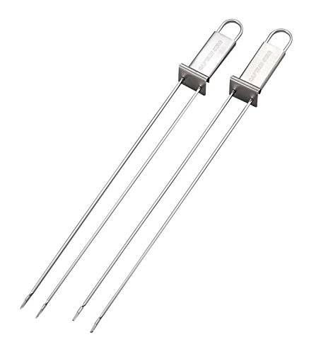 Captain Stag UG-3226 Barbecue Skewers, Double Skewer, Set of 2