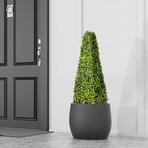 Windscreen4less 2 Packs Artificial Topiary Trees Faux Plant Tower Fake Tree Decoration for Home Front Porch Garden Yard Office Indoor Outdoor