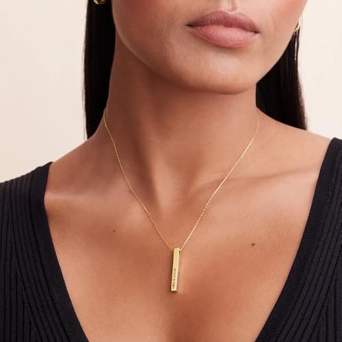Personalized Dimensional Totem 3D Bar - Engraved Name Necklace - Custom Made Jewelry for Her, Women - Dainty Gift for Mother's Day, Christmas - by MYKA3