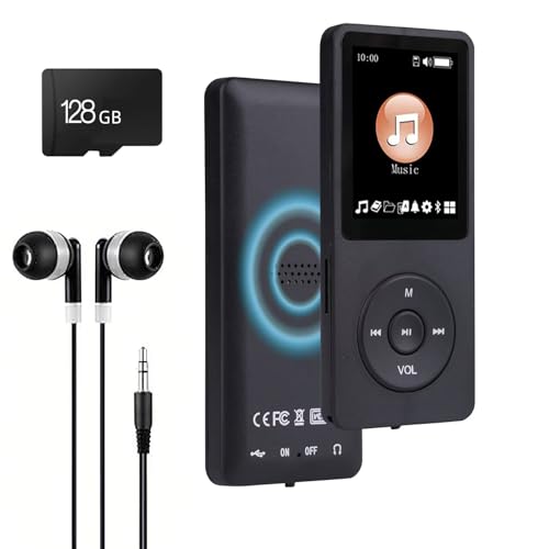 MP3 Player with Bluetooth 5.2 HiFi Sound, with Built-in Speaker/FM