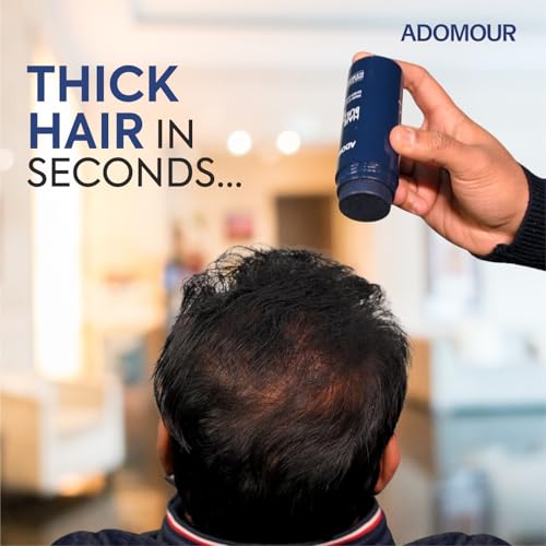 Image of ADOMOUR Hair Building Fiber Refill Pack 25g (Dark Brown) | Keratin Hair Fibers Refill Bag for Men & Women | Hair Styling Accessory for Thin Hair Appearance | Natural Look