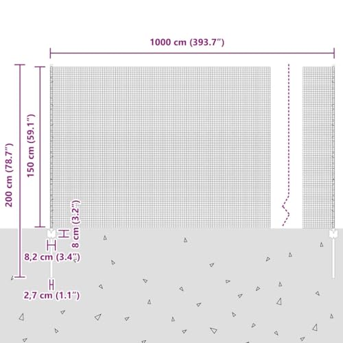 Valla con poste gris vidaXL con panel resistente y pantalla de privacidad 4