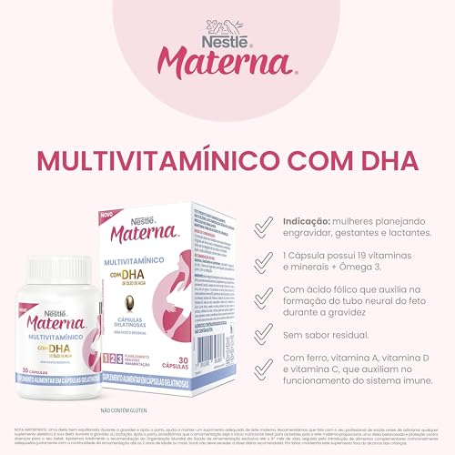 Suplemento adulto Materna Multivitamínico com DHA 30 unidades