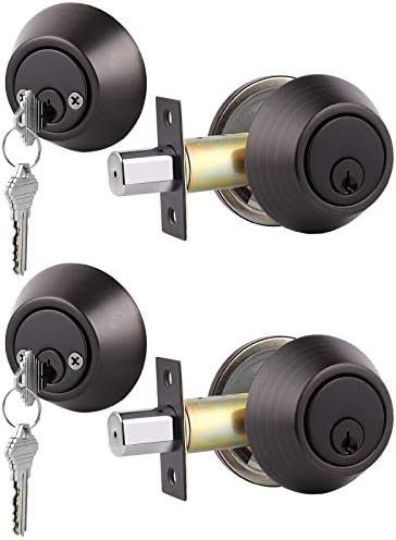 Gobrico 2 Keyed Alike Double Cylinder Deadbolts Door Locks with Same Key Oil Rubbed Bronze Finished