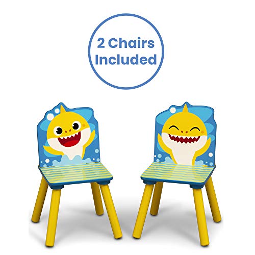 Delta Children Kids Table Storage (2 Chairs Included) -Ideal for Arts & Crafts, Snack Time, Homeschooling, Homework & More, Baby Shark, 3 Piece Set
