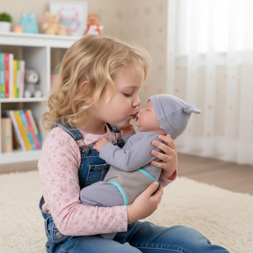 JIZHI Lifelike RebornBaby Dolls Boys Soft Full Vinyl Body 17 Inch Sleeping Realistic Newborn Baby Dolls Real Life Baby Dolls Gift Set Kids Toys for Age 3+