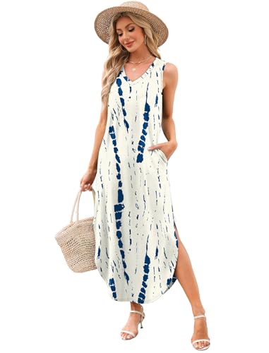 Image of Sampeel Summer Dresses Maxi Dress Vacation Beach Sundresses 2025 with Pockets
