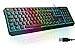 KLIM Chroma AZERTY FR Gaming Keyboard – 2023 – Silent USB – Wired LED Backlit Keyboard – PC Gaming PS4 PS5 Mac – Black (Refurbished)