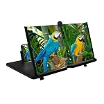 12"Screen Magnifier Amplifier,3D HD Mobile Phone Magnifier Projector Screen for Movies,Videos,and Gaming.Foldable Mobile Phone Holder with Screen Magnifier,Supports All Smartphones,A Smart Gift（Black)