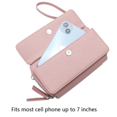 Image of Lanyani RFID Crossbody Wallet Wristlet Purse with Phone Pocket For Women Vegan Leather