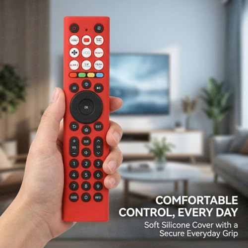 Image of Shopoflux Silicone TV Remote Cover Compatible with Hisense Smart TV Remote [Remote NOT Included] (Red)