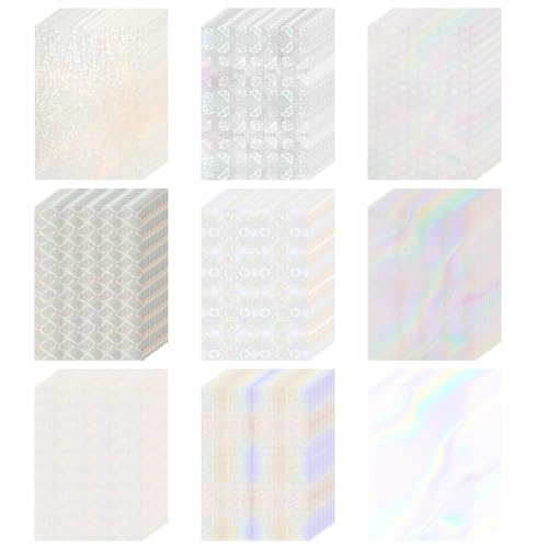 Vinyle holographique autocollant STARVAST avec film stratifié transparent étoiles A4