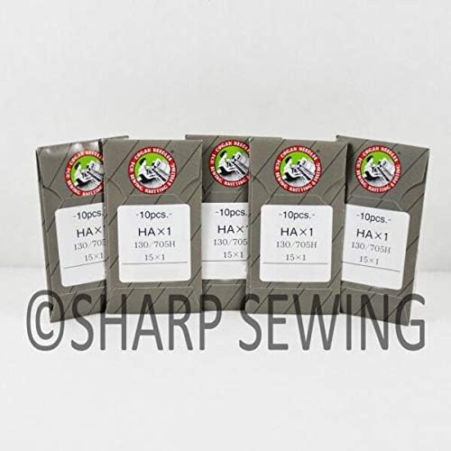 PUMICHA Needles Supplies for 50 O.R.G.A.NTITANIUM 15X1PD #10 Home Sewing Machine Flat Side Needles HAX1PD, for Sewing Machine.