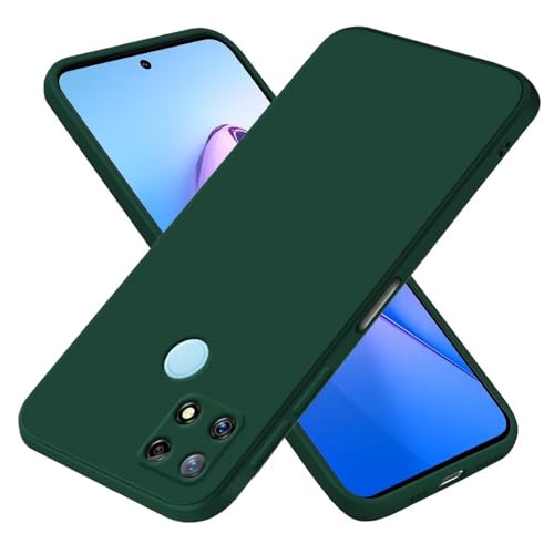EASSGU Funda para Realme 7i / Realme C12 / Realme C15 (6.5' Inches), Carcasa de Silicona Suave de TPU - Verde Oscuro