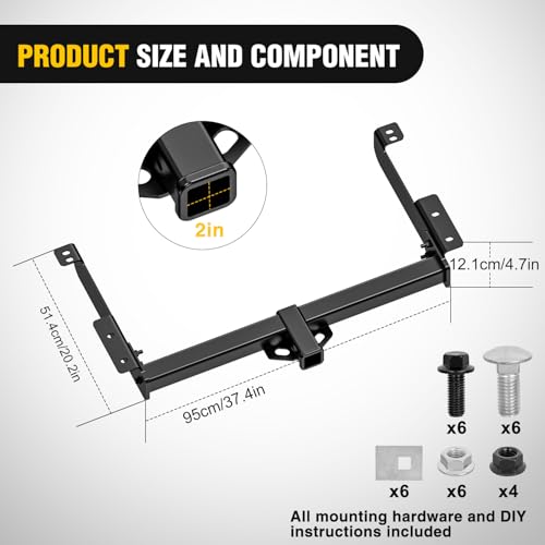Image of Nilight Class 3 Trailer Hitch 2-Inch Tow Hitch Receiver Fits 1996-2025 Chevrolet Express & GMC Savana 2500 3500 1996-2014 Chevrolet Express & GMC Savana 1500 Compatible with Ball Mount Tow Hook