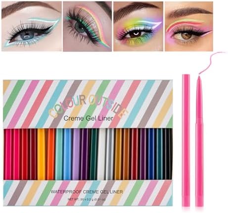 Set de 20 Lápices de Ojos, Alta Pigmentación & Suave - Impermeable, A Prueba de Manchas & Duradero para Looks Atrevidos - Para Mujeres