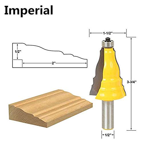 Profession VAQP457801 1/2 Inch Shank Door & Window Casing Router Bit Base Molding Router Bit Woodwork Cutter thumb #1