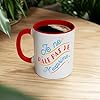 Premium Quality Colour Mug Red – Je ne râle pas, Je m'express– Mug with Coloured Handle and Interior #4