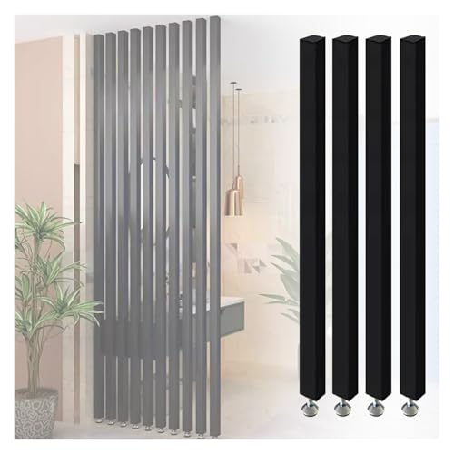 Poteau en bois noir de séparation ajustable pour créer une chambre