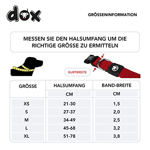 DDOXX Airmesh Hundehalsband - Stabiles und Verstellbares Welpenhalsband für alle Größen - S (Rot)