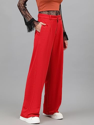 Image of KOTTY Women's High Waist Pleated Wide Leg Trousers
