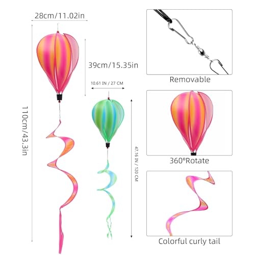 Globo windspinner de aire calcetin de viento exterior para decoracion de arboles 7