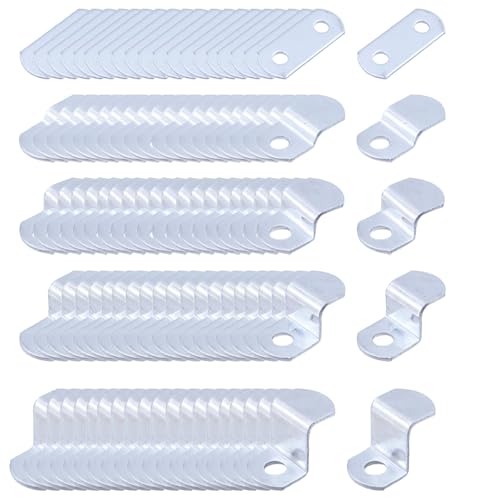 Image of 100 Pieces Offset Canvas Clips Metal Photo Frame Clips Mirror Clamps Heavy Duty Offset Mirror Clips for Picture Framing Painting Blackboard, with Screw (20 pcs Each 0 /0 inch, 1 /8 inch, 1 /4 inch 3 /8 inch 1 /2 inch)