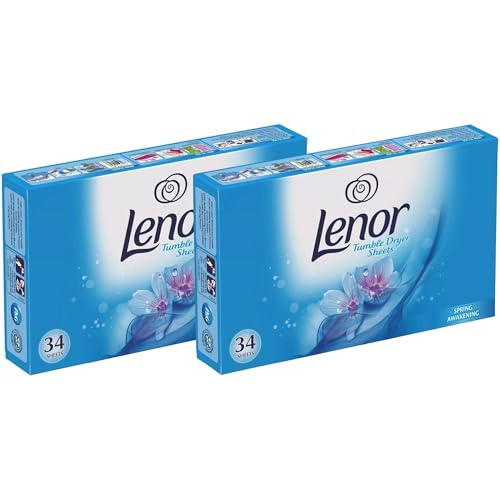 Lenor Lot de 2 x 34 feuilles d'adoucissant pour sèche-linge - Réveil printanier