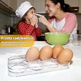 2 uchwyty na jajka, każdy o pojemności 8 jajek (łącznie 16 jaj), przezroczyste pudełko na jajka, pojemnik na jajka, do lodówki, praktyczne przechowywanie jajek, do kuchni i na kemping