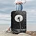 QSMBNET Travel Luggage Cover Dandelion Black and White Spandex Suitcase Protector Washable Baggage Covers Fashion Elastic Scratch-Resistant Luggage Cover Protector Fits 18-32 Inch Luggage