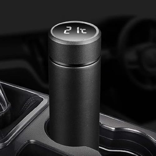 Image of Smart Temperature Water Bottle 500ml | LED Display Touch Lid | Vacuum Insulated Stainless Steel Flask | Keeps Drinks Hot & Cold | Travel, Gym, Office Use (Black)