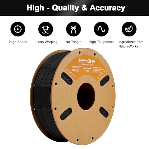 Filamento ABS 1.75mm de alta velocidad para impresión 3D - Compatible con la mayoría de las impresoras FDM, 1kg, color negro. - Fernando Cortés