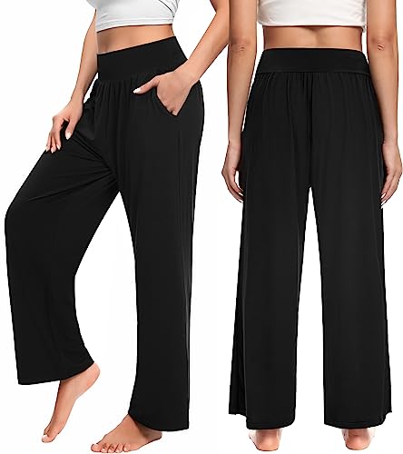OLIKEME Womens Wide Leg Yoga Pants High Waisted Comfy Casual Loose Pants Workout Plus Size Lounge Sweatpants with Pockets2