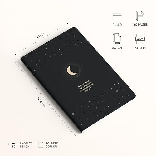 Image of FACTOR NOTES A6 Notebook (Power of Believing) | Ruled, 160 Pages, 90 GSM Thick Paper | Cute Aesthetic Notebook for Women