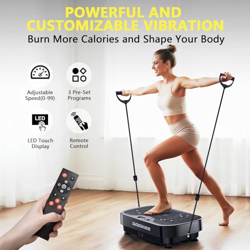 Image of Vibrating Board Exercise Machine, 9 Modes Vibration Platform for Lymphatic Drainage, 3D Upgrade Vibrating Board for Weight Loss, Home Body Fitness Equipment (Purple)
