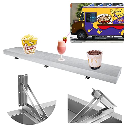 HOMIER 6 FT Concession Shelf with Stainless Steel Frame and Aluminum